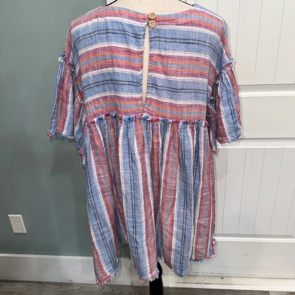 Free People Summer Nights Striped Cotton Tunic size XS